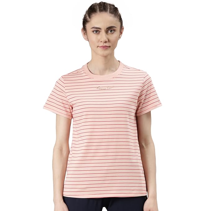 Soft Pink Stripe Choose Love Graphic Enamor Active Cotton Tee