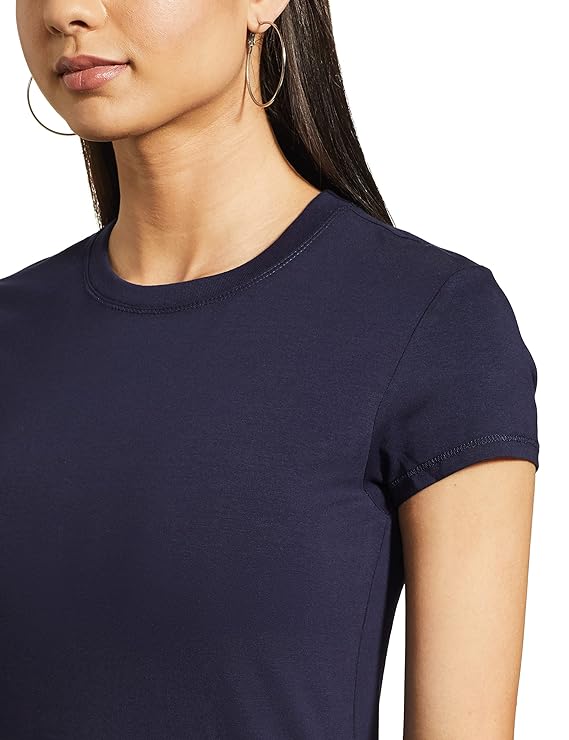 Navy Enamor Basic Crew Tee 