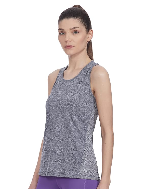 Navy Melange Enamor Active Racer Tank