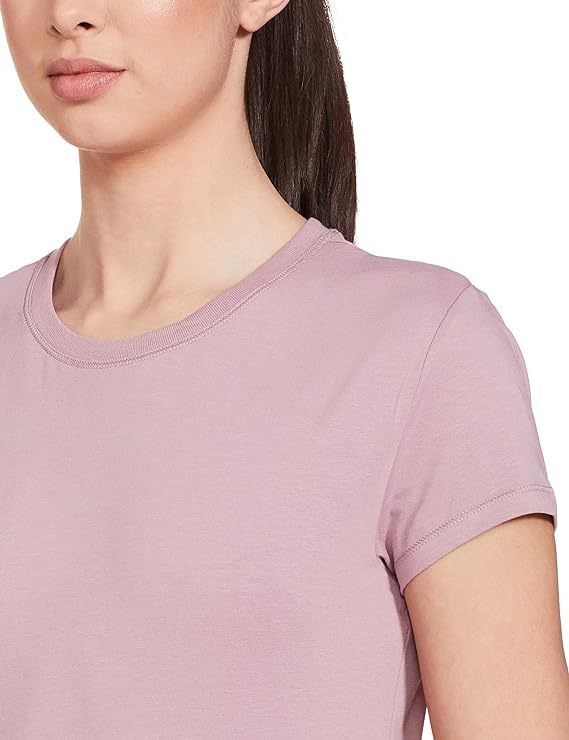 Mauve Pink Enamor Basic Crew Tee 