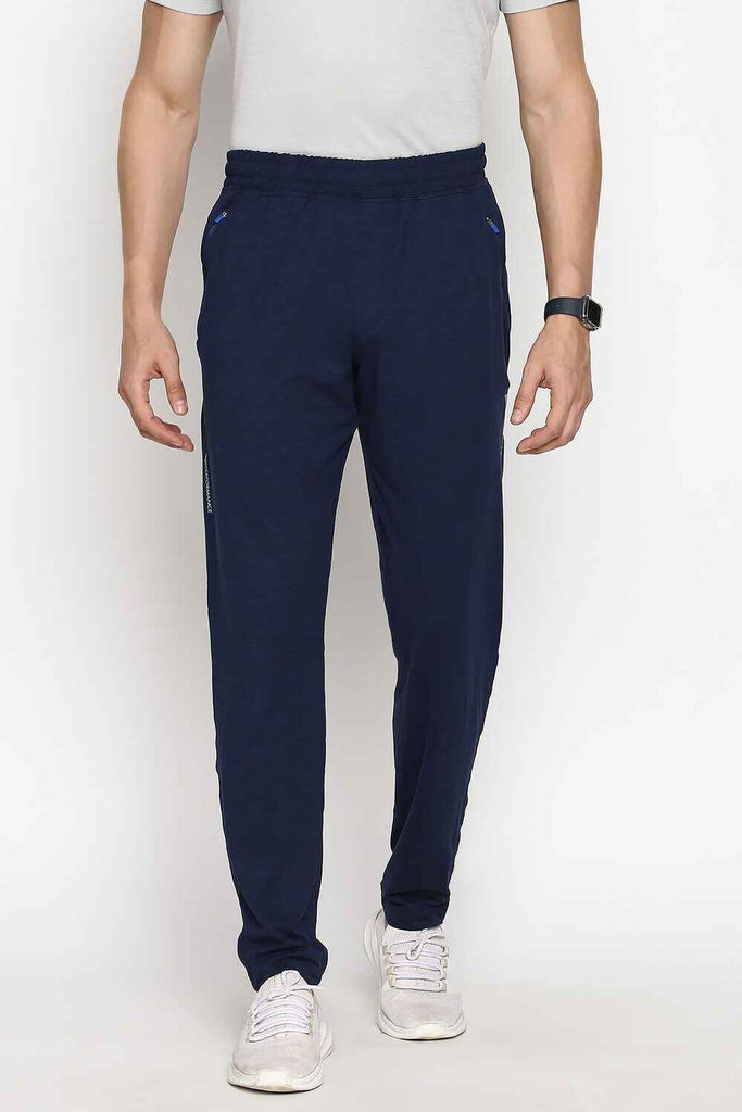 Men Navy Melange Track Pants