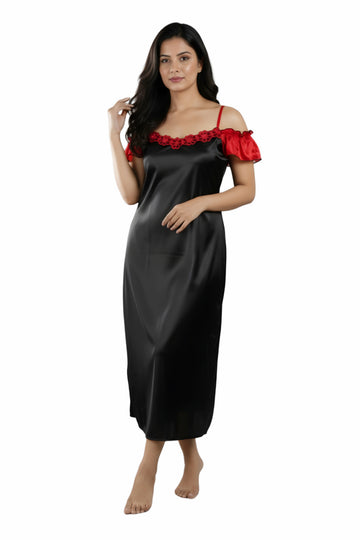 knee length dresses for ladies Honeymoon Night Gown for Women Full length Bridal Nighty Set with Robe –  INEZY