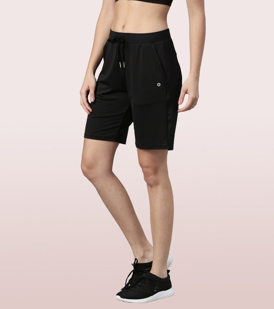 Jet black Enamor Active Shorts