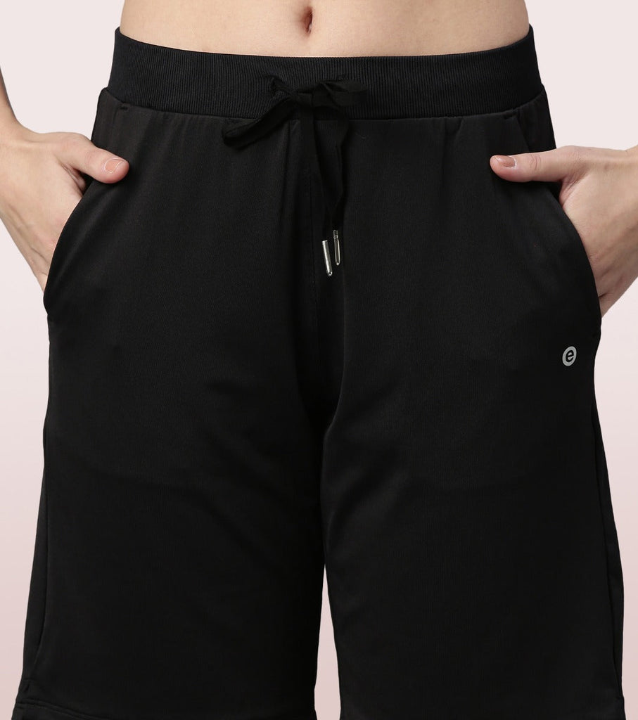 Jet black Enamor Active Shorts