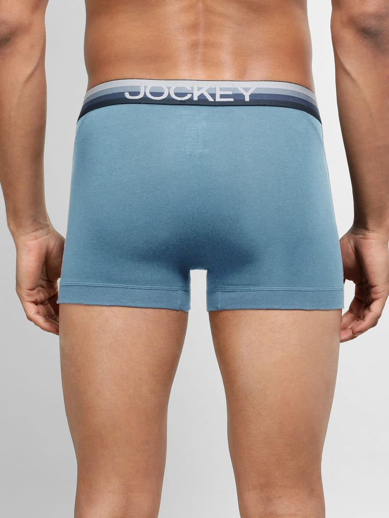 aegan blue Jockey Elastane Stretch Solid Trunk Underwear For Men