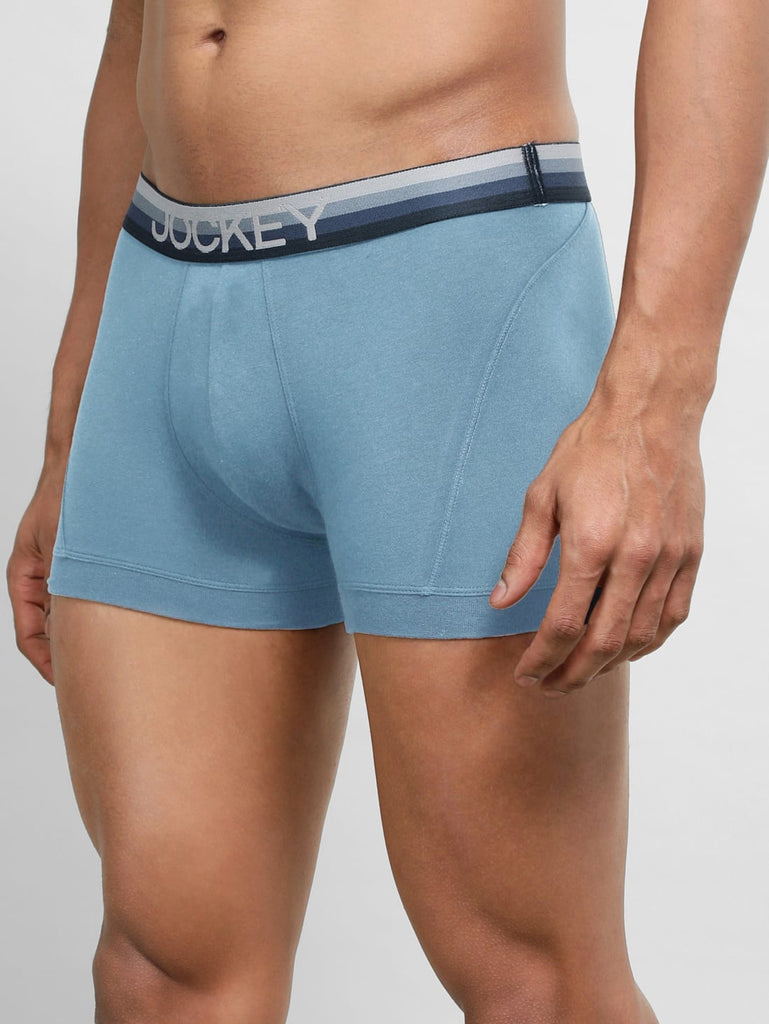 aegan blue Jockey Elastane Stretch Solid Trunk Underwear For Men