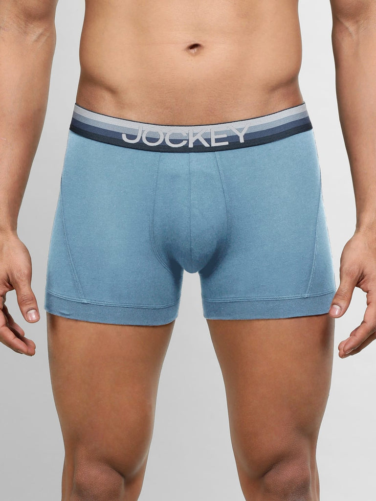 aegan blue Jockey Elastane Stretch Solid Trunk Underwear For Men