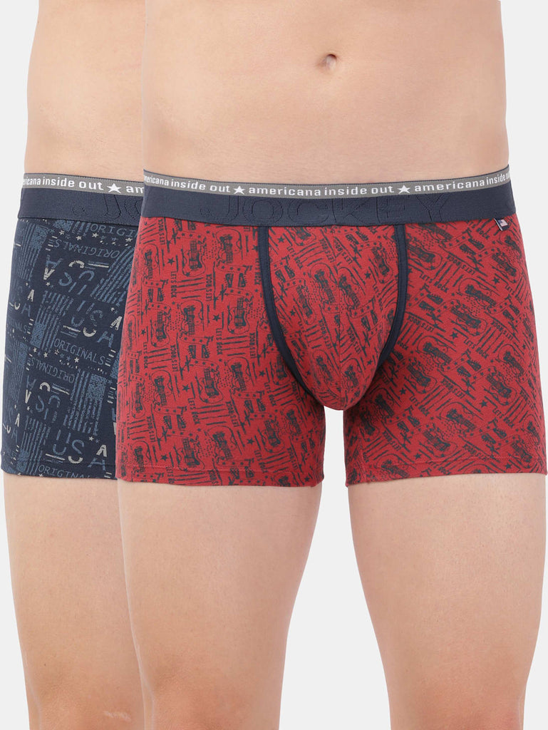 Assorted Jockey Elastane Stretch Printed Trunk Underwear For Men