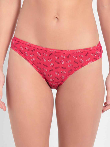 JOCKEY Women's Medium Coverage Super Combed Cotton Elastane Stretch Mid  Waist Bikini With Concealed Waistband and StayFresh Treatment Solid