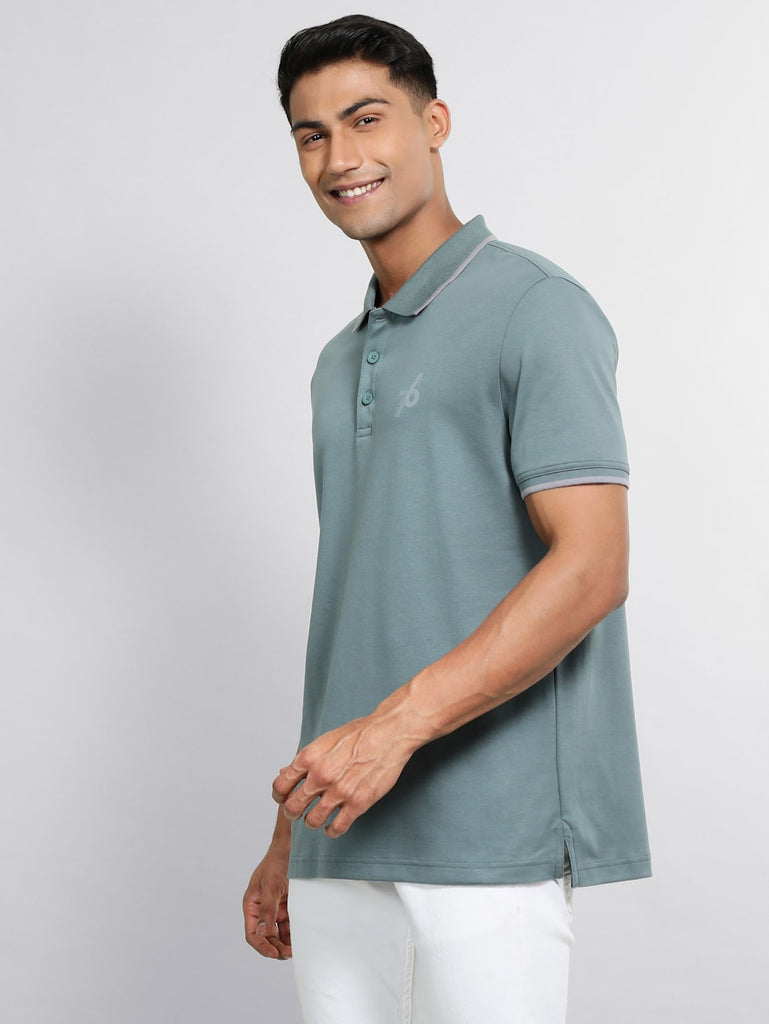 Balsam Green JOCKEY Men's Solid Half Sleeve Polo T-Shirt