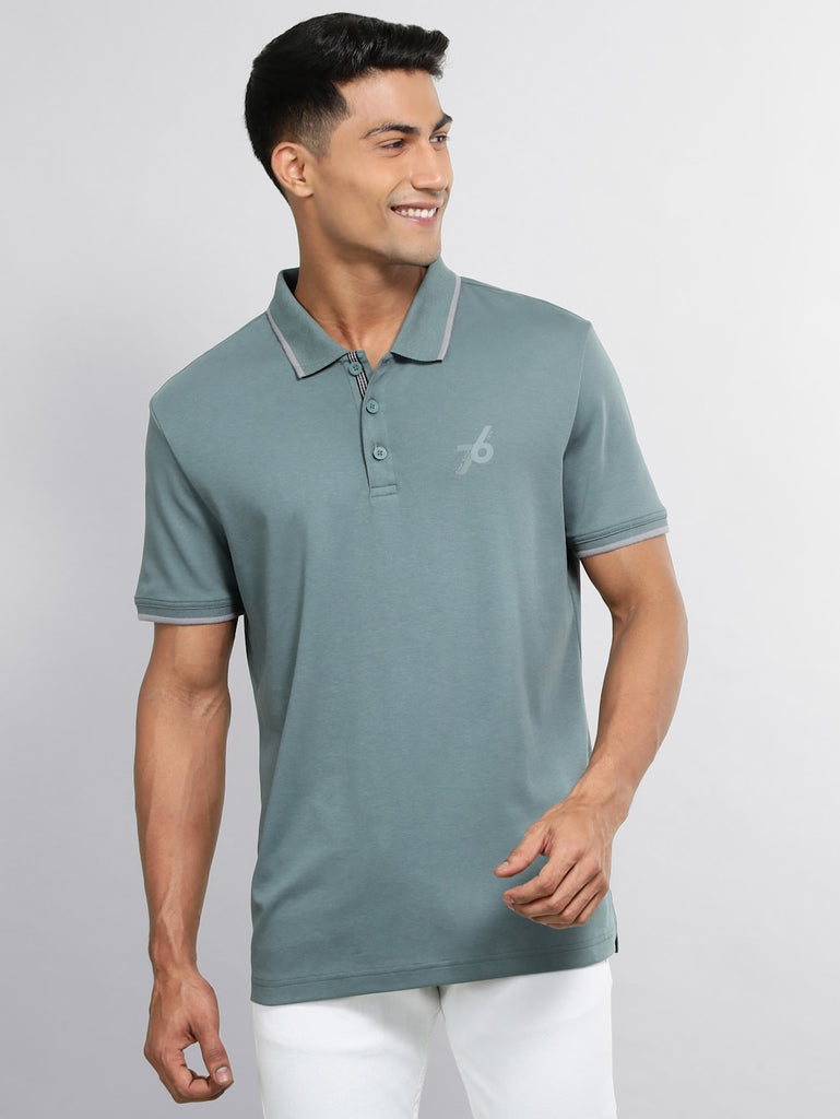 Balsam Green JOCKEY Men's Solid Half Sleeve Polo T-Shirt