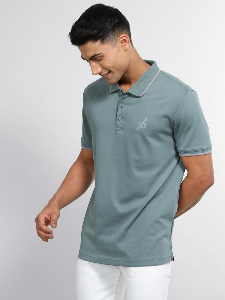 Balsam Green JOCKEY Men's Solid Half Sleeve Polo T-Shirt