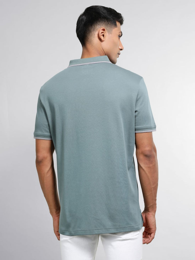 Balsam Green JOCKEY Men's Solid Half Sleeve Polo T-Shirt