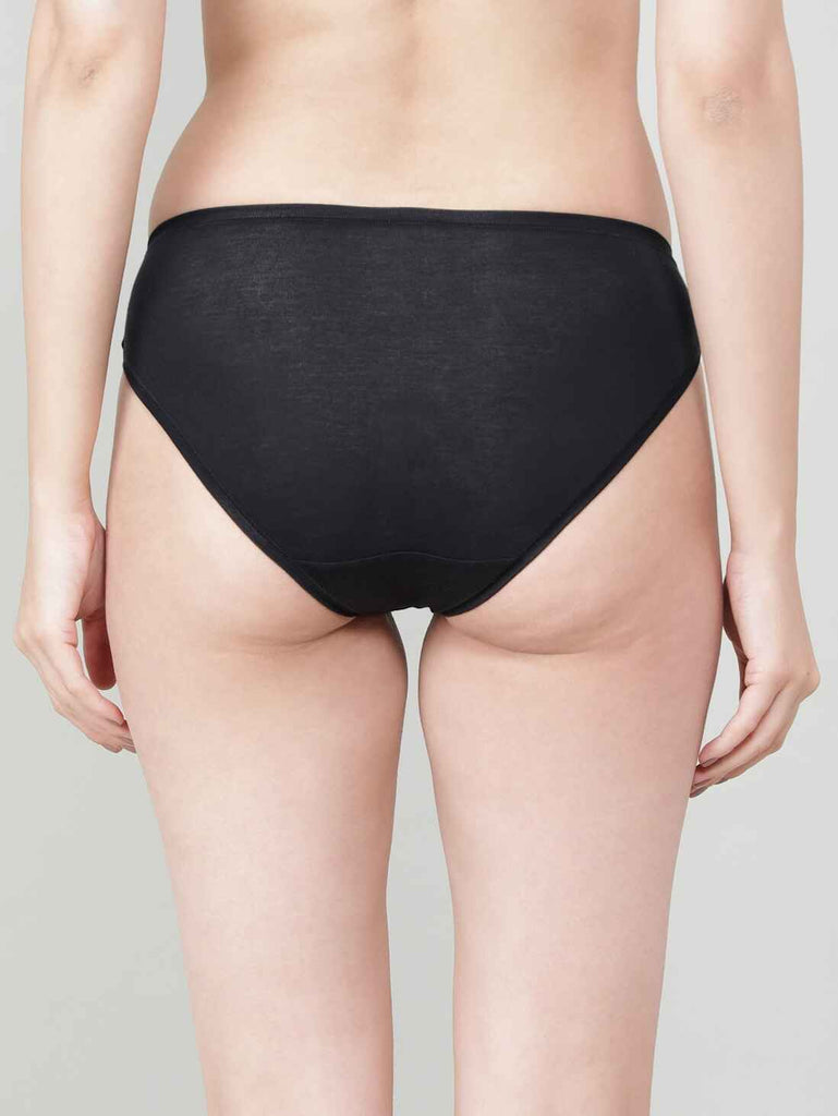 Black JOCKEY Women's Mid Waist Bikini.