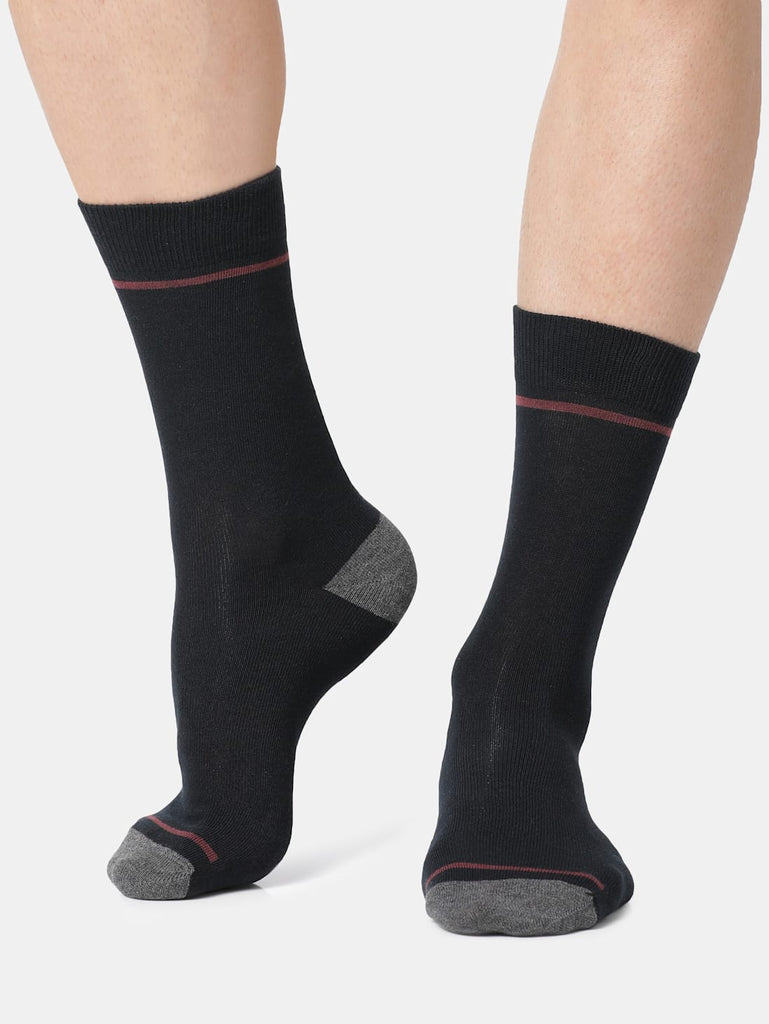 Black Jockey Men's Compact Cotton Stretch Crew Length Socks with Stay Fresh Treatment