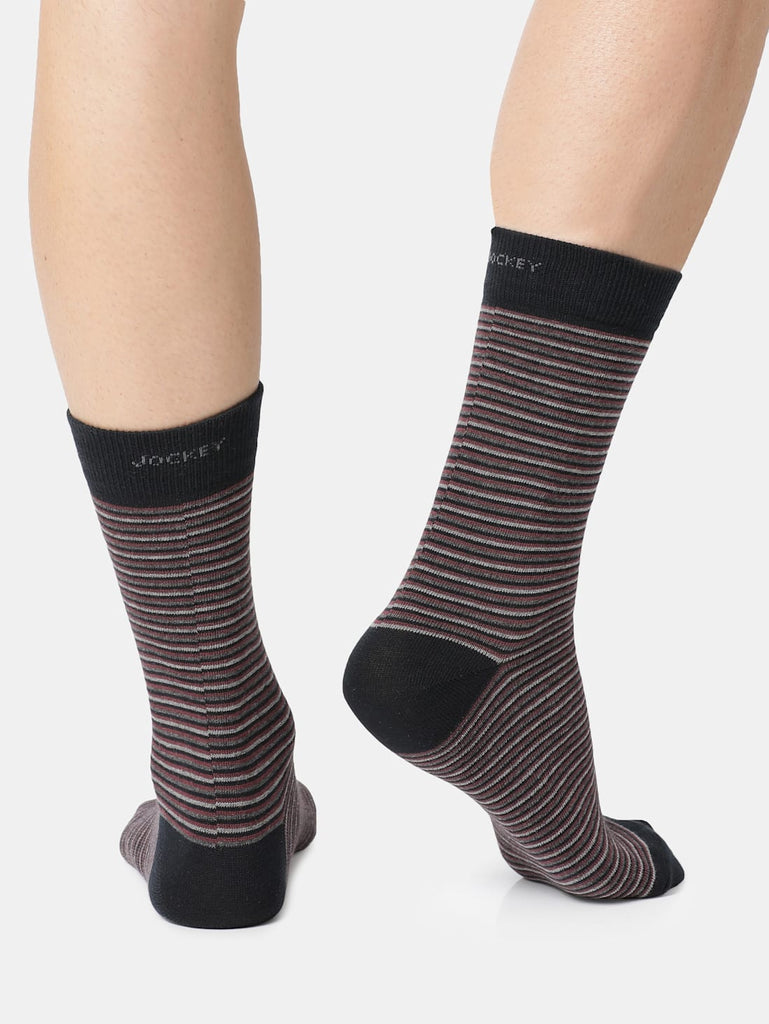 Black Jockey Men's Compact Cotton Stretch Crew Length Socks with Stay Fresh Treatment