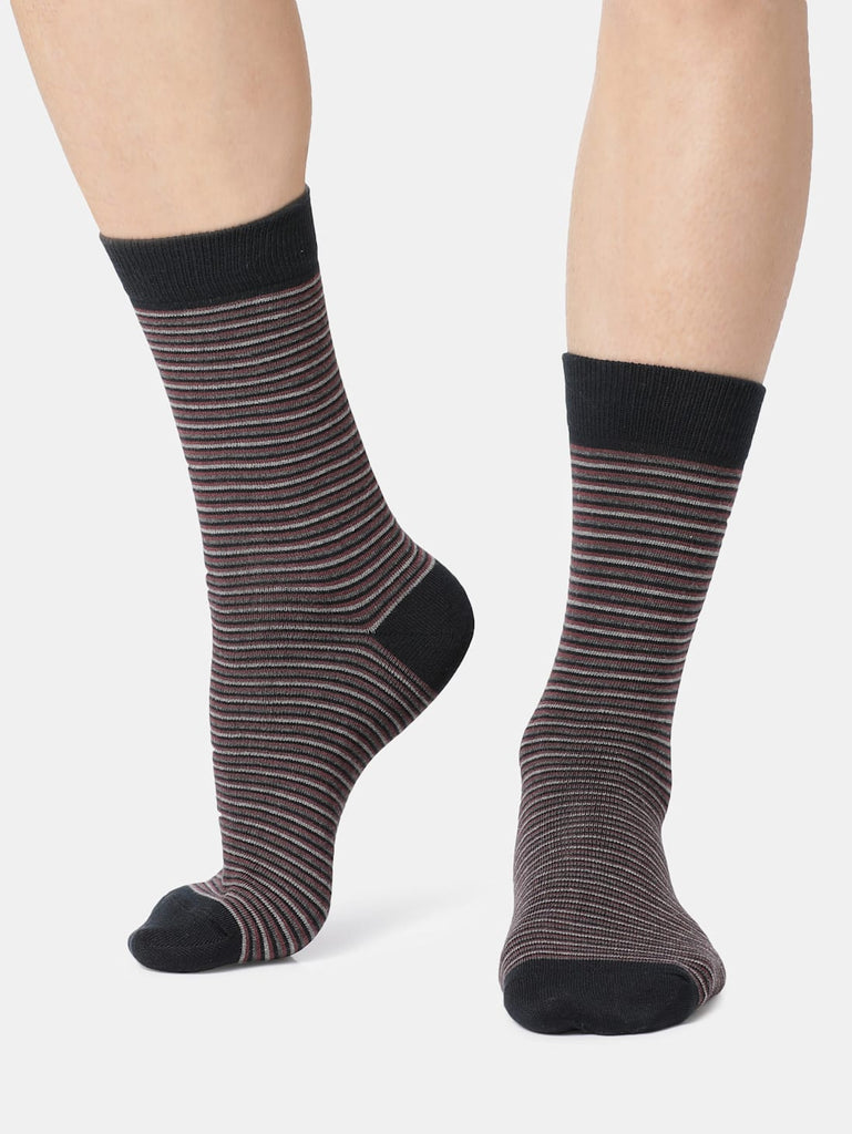 Black Jockey Men's Compact Cotton Stretch Crew Length Socks with Stay Fresh Treatment