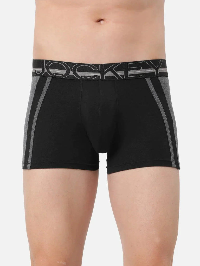Black Jockey Elastane Stretch Solid Trunk Underwear For Men