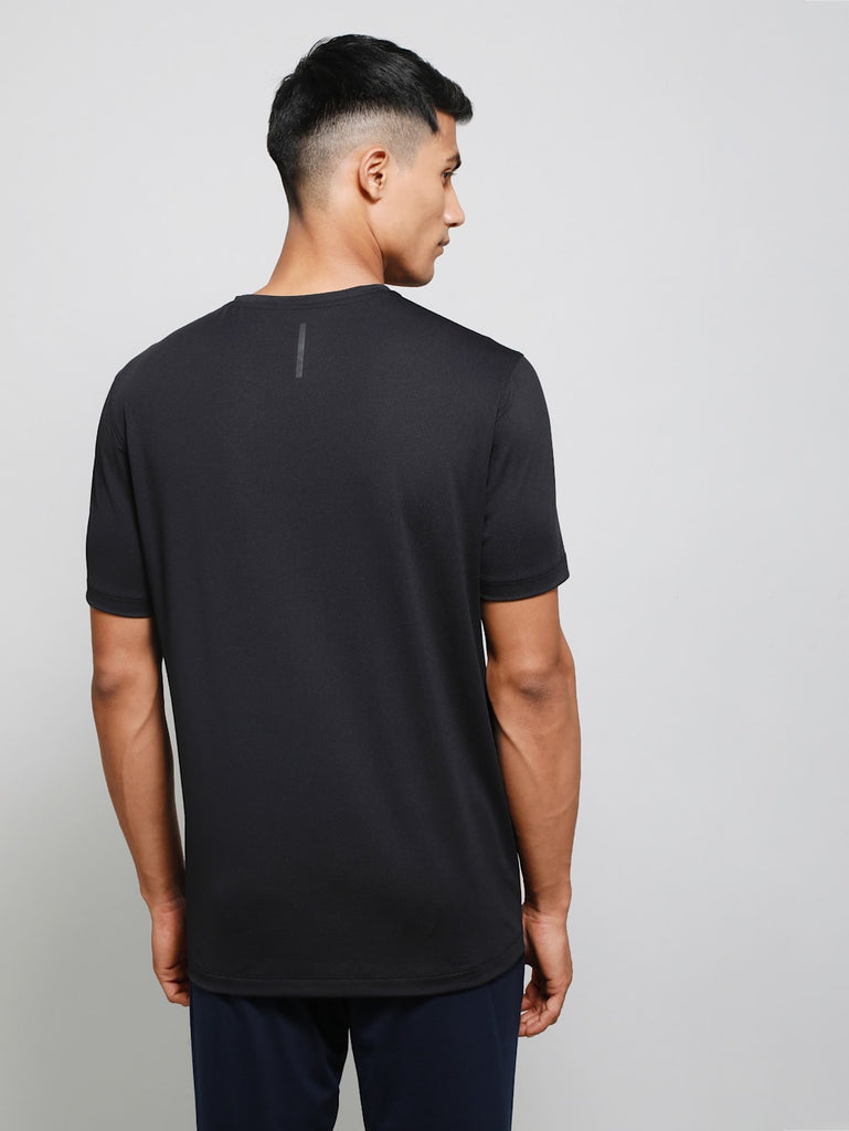 Black JOCKEY Men's Round Neck Half Sleeve T-Shirt