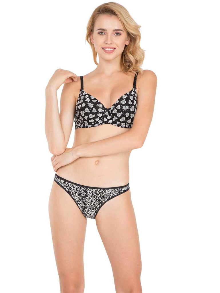 Black Print JOCKEY Women's Low Waist Bikini.