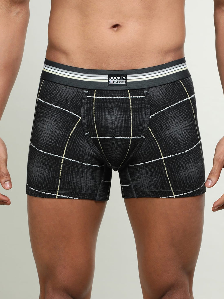 JOCKEY Men's Super Combed Cotton Elastane Stretch Printed Trunk.