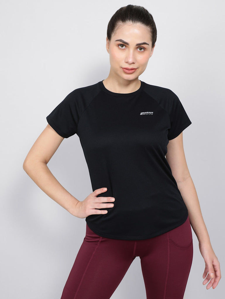 Black Jockey Women's Relaxed Fit Half Sleeve T-Shirt.