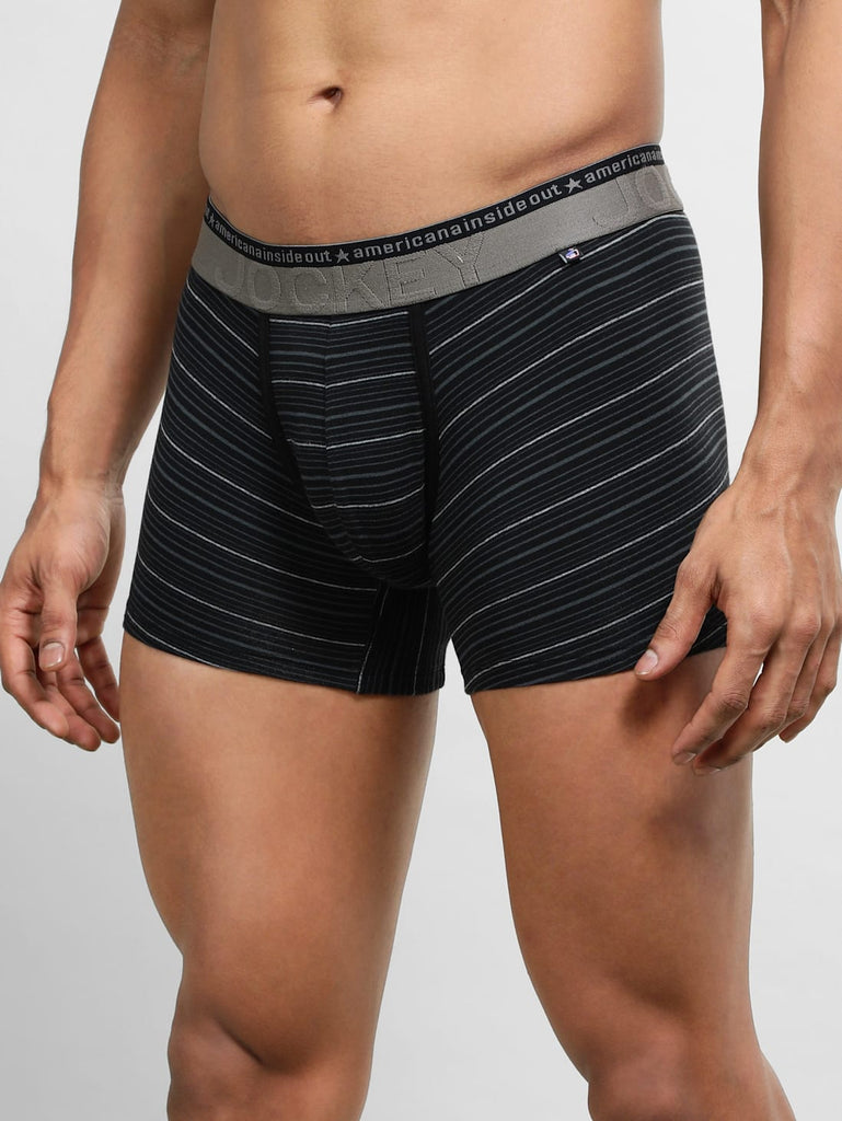 Black JOCKEY Men's Stripe Trunk.