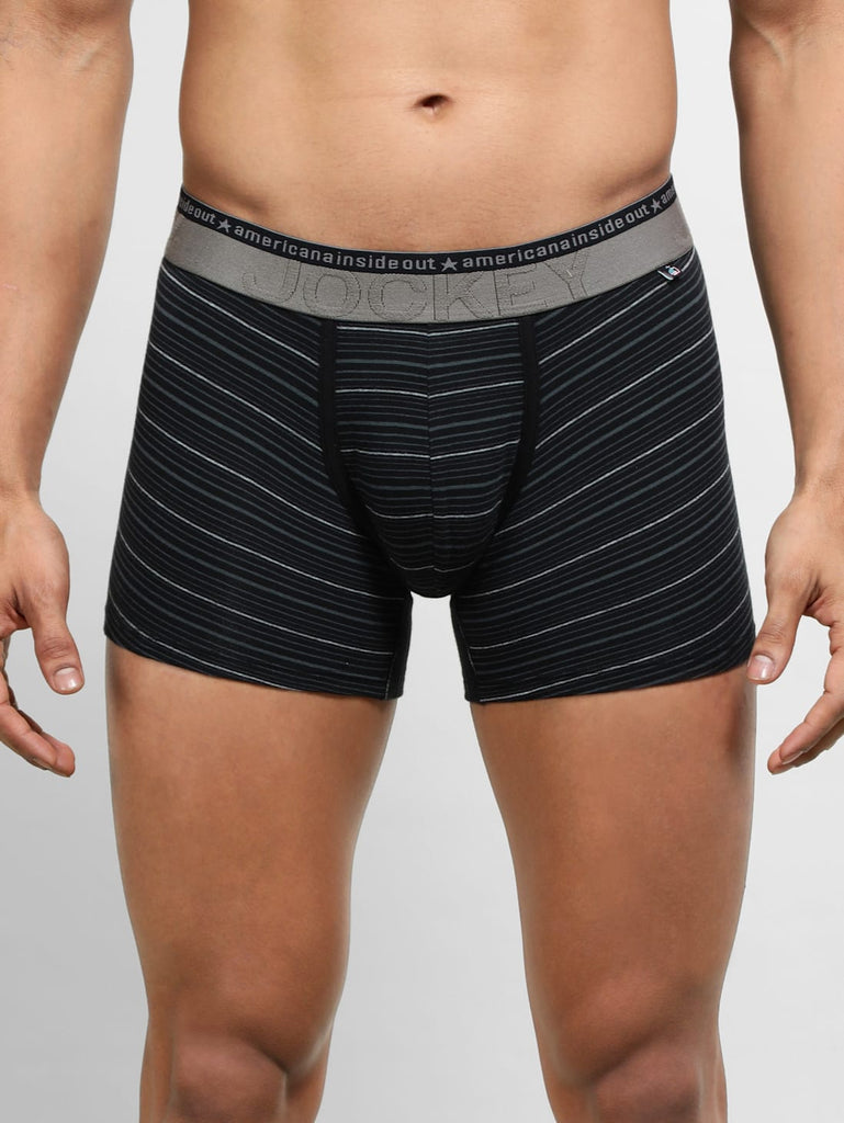 Black JOCKEY Men's Stripe Trunk.