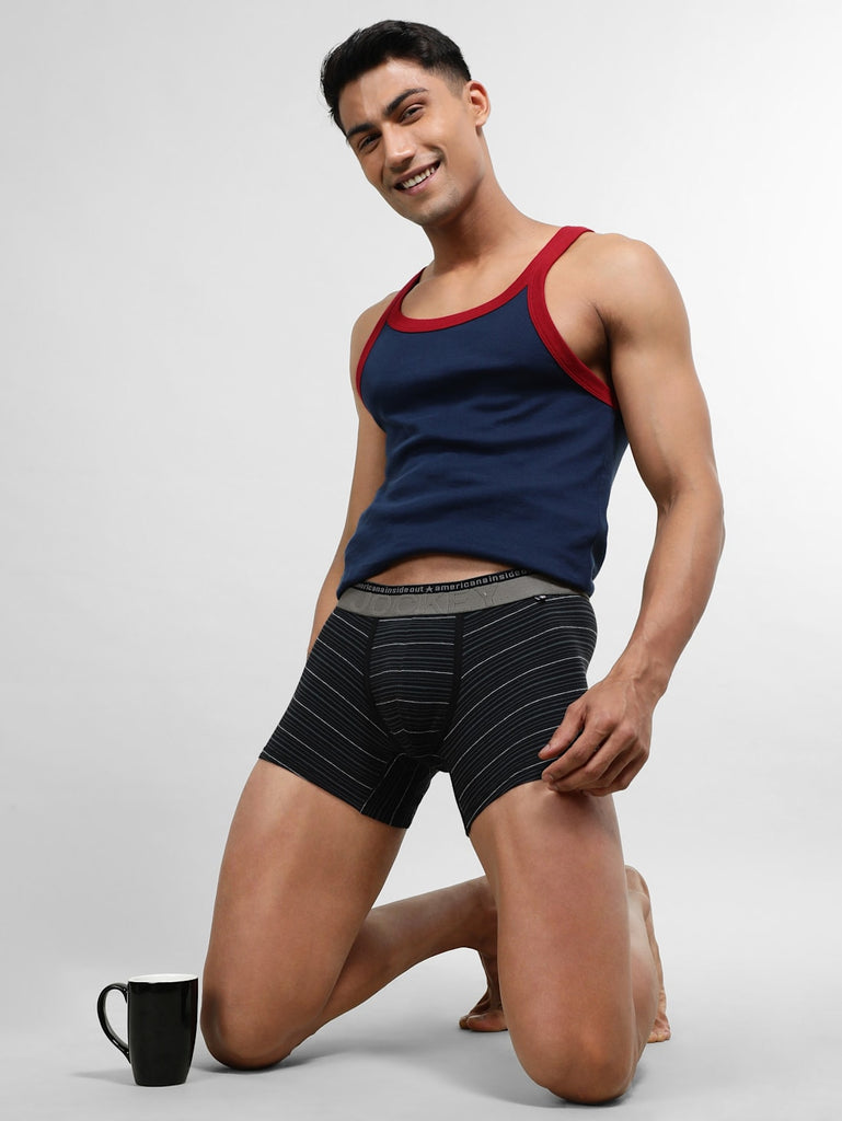 Black JOCKEY Men's Stripe Trunk.