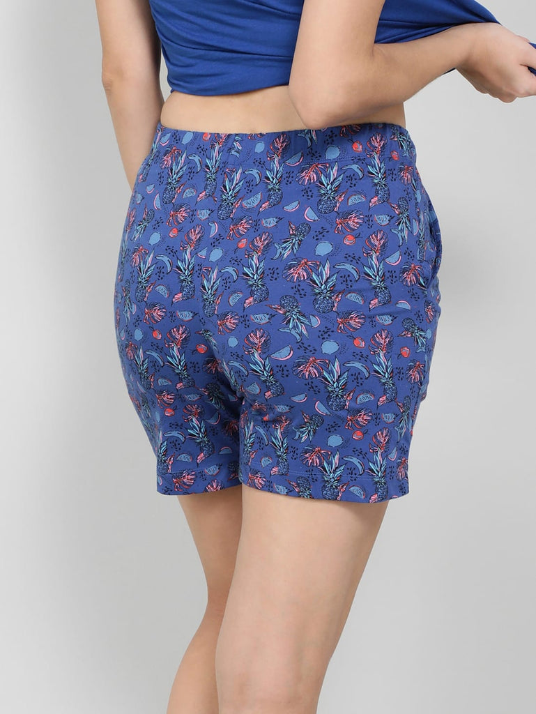 Blue Quartz JOCKEY Women's Relaxed Fit Printed Shorts