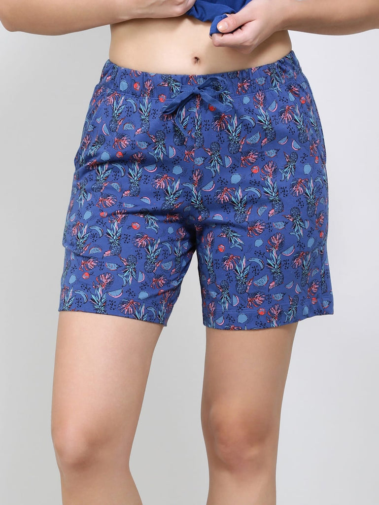 Blue Quartz JOCKEY Women's Relaxed Fit Printed Shorts