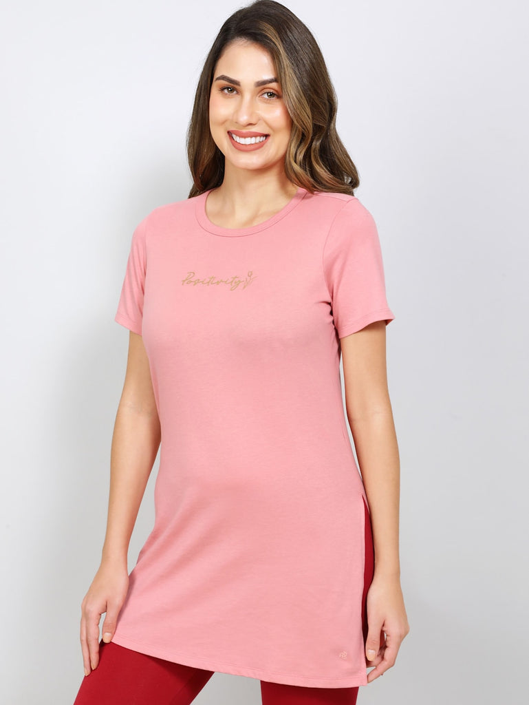 Brandied Apricot JOCKEY Women's Relaxed Fit Long length T-Shirt