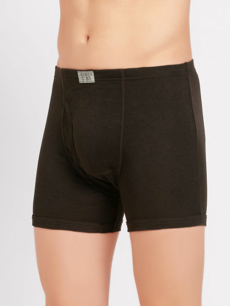 Brown JOCKEY Men's Solid Boxer Brief