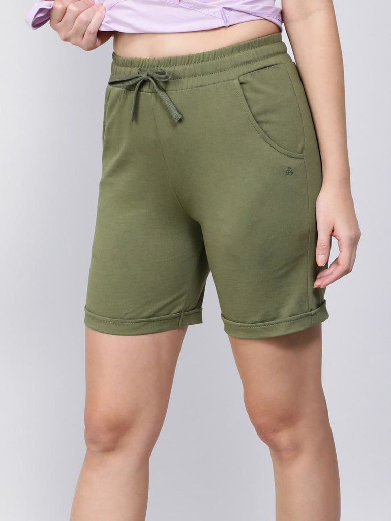 Burnt Olive JOCKEY Women's Regular Fit Shorts