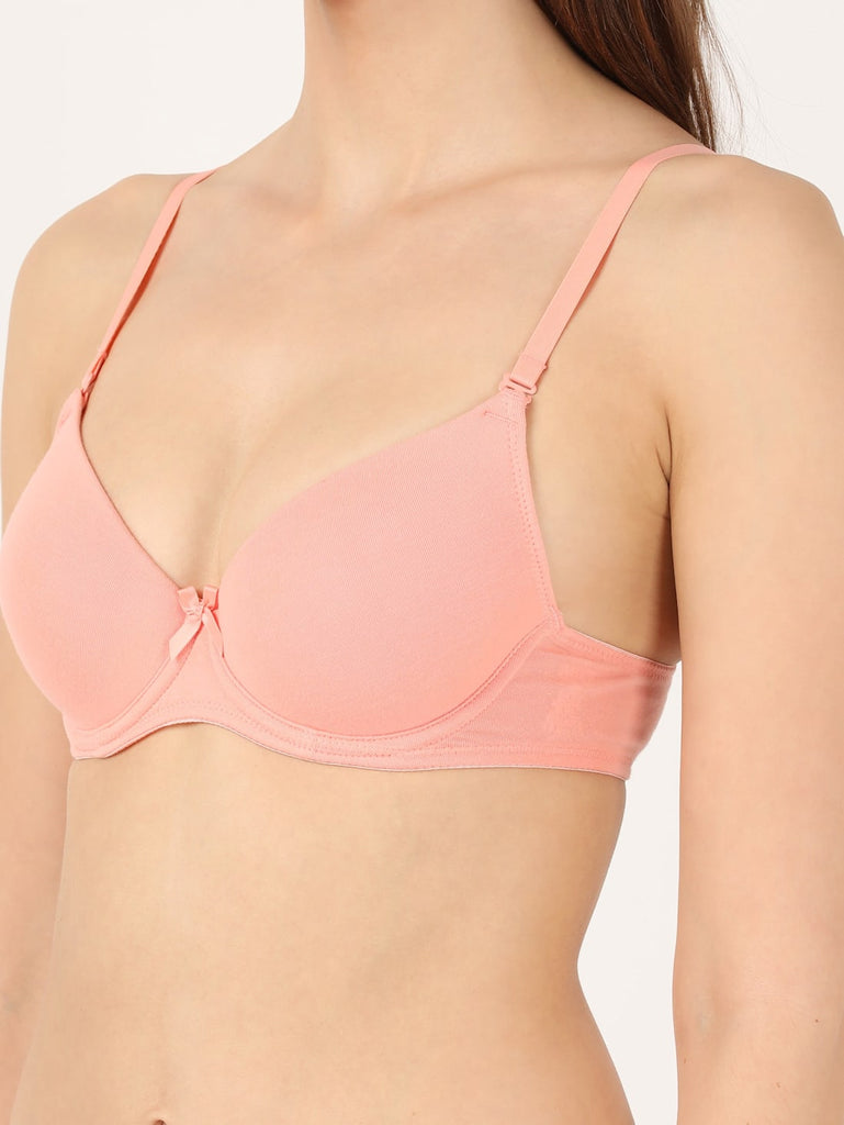 Candelight Peach JOCKEY Women's Under-Wired T-Shirt Bra