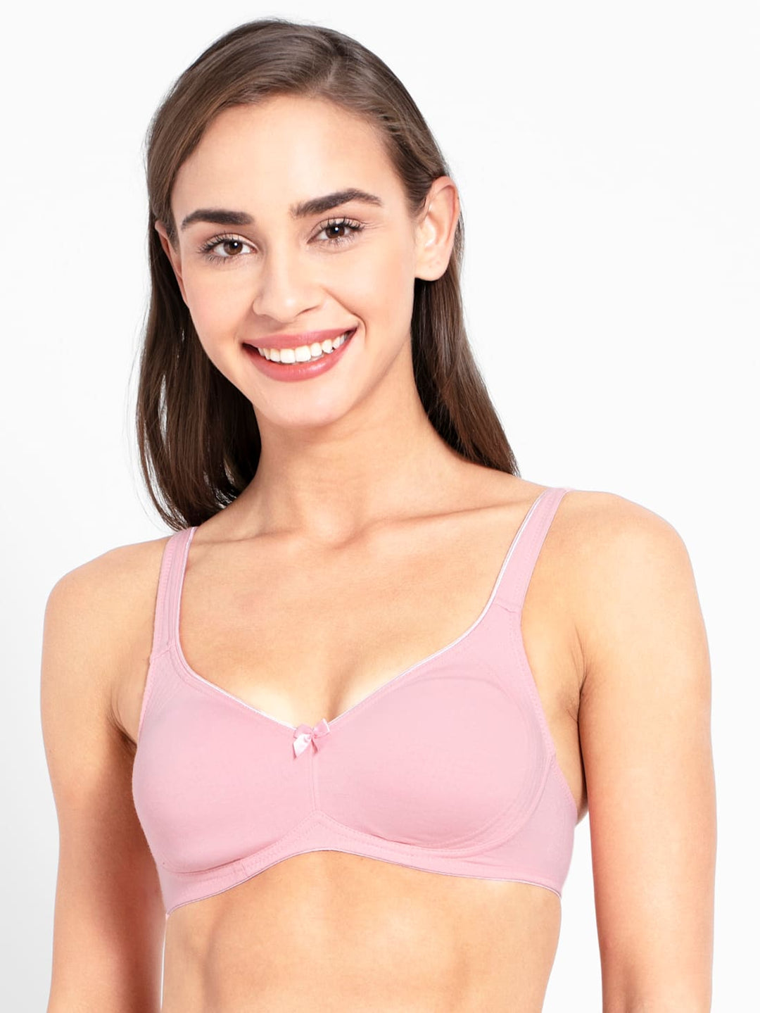FE41 Wirefree Non-Padded Super Combed Cotton Elastane Full Coverage  Everyday Bra with Broad Straps