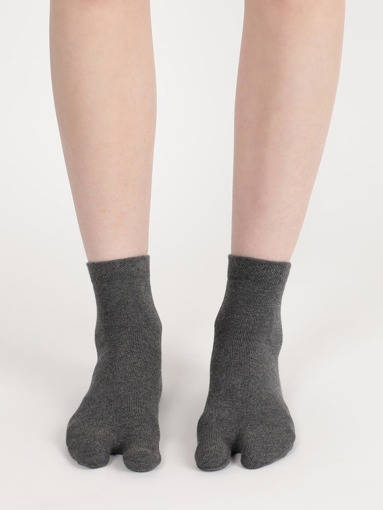 Charcoal Melange Jockey Women's Compact Cotton Stretch Toe Socks with Stay Fresh Treatment