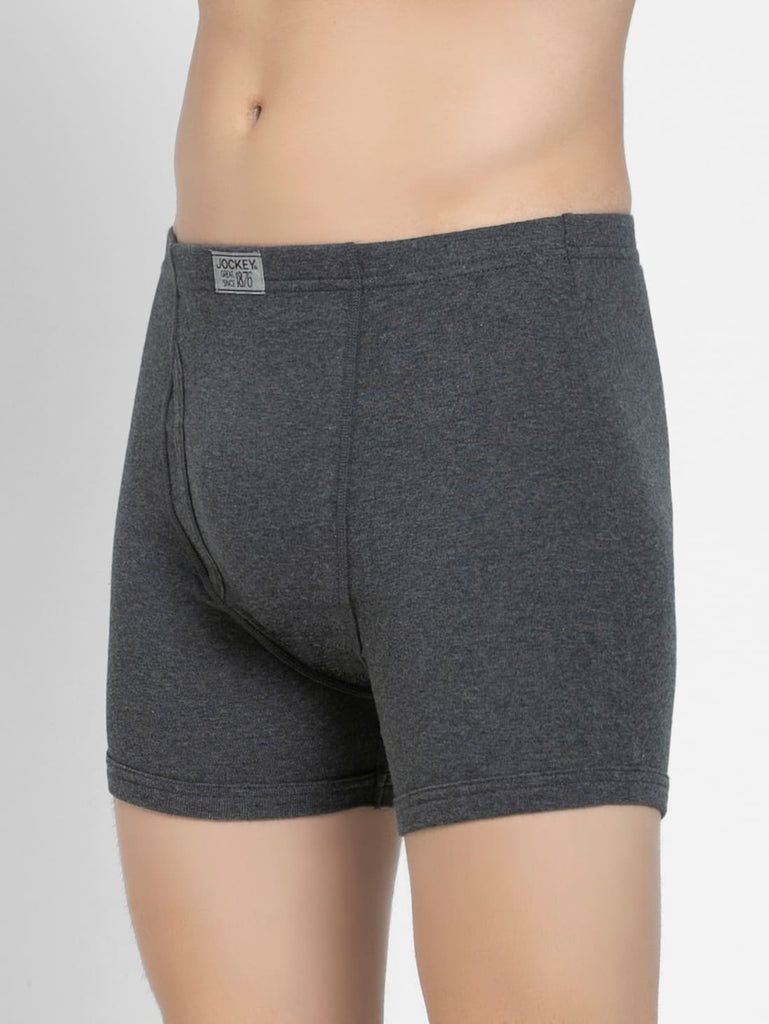 Charcoal Melange JOCKEY Men's Solid Boxer Brief