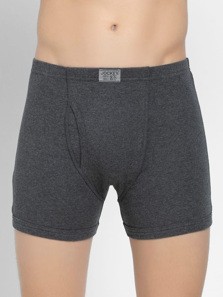 Charcoal Melange JOCKEY Men's Solid Boxer Brief