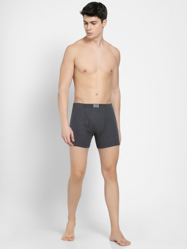 Charcoal Melange JOCKEY Men's Solid Boxer Brief