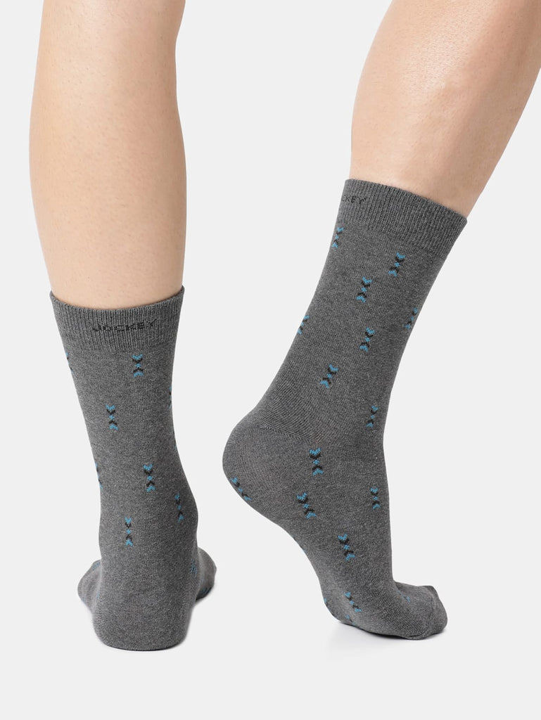 Charcoal Melange Jockey Men's Compact Cotton Stretch Crew Length Socks with Stay Fresh Treatment