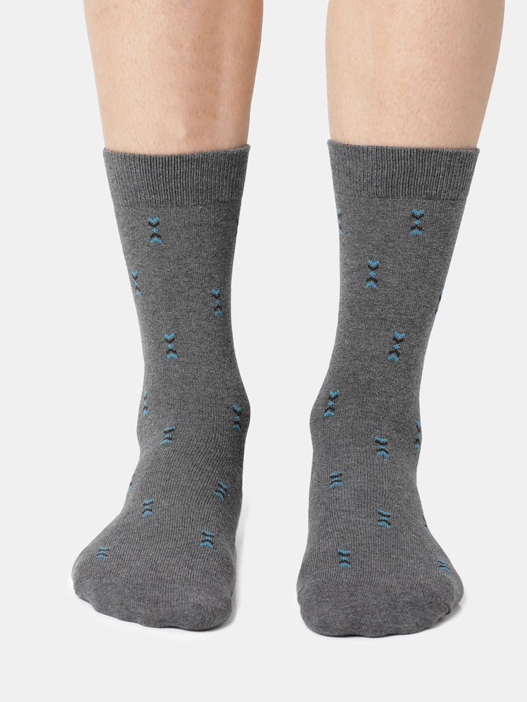 Charcoal Melange Jockey Men's Compact Cotton Stretch Crew Length Socks with Stay Fresh Treatment