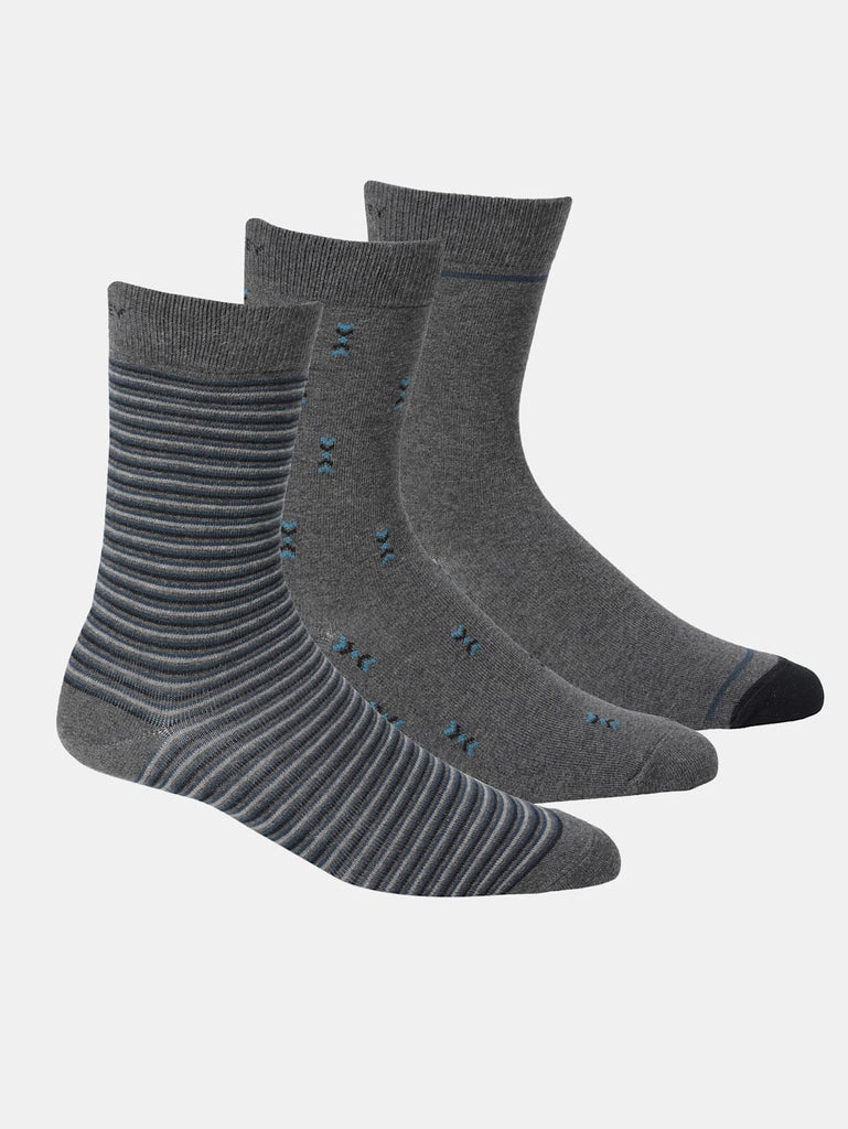 Charcoal Melange Jockey Men's Compact Cotton Stretch Crew Length Socks with Stay Fresh Treatment