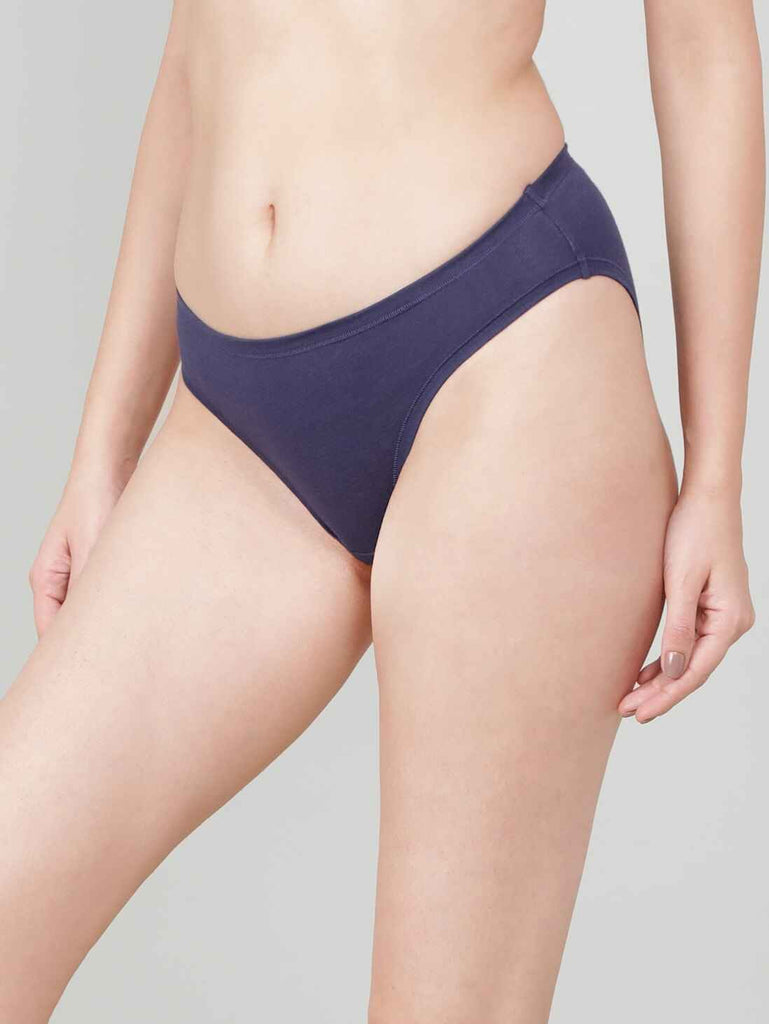 Classic Navy JOCKEY Women's Mid Waist Bikini.