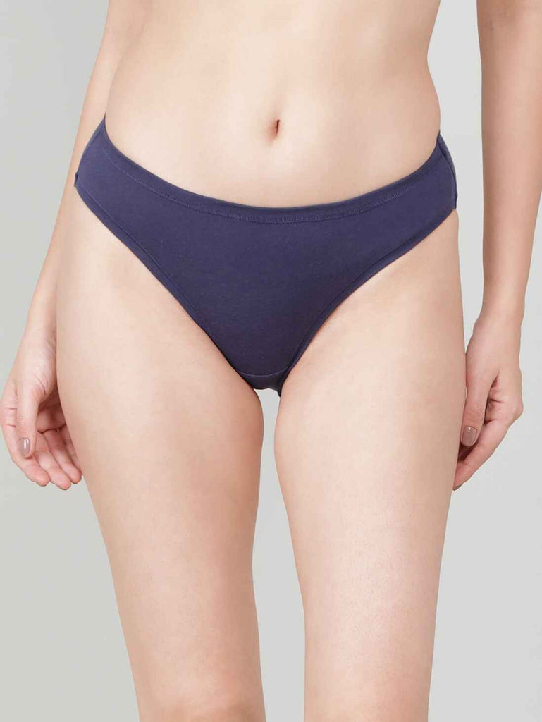 Classic Navy JOCKEY Women's Mid Waist Bikini.