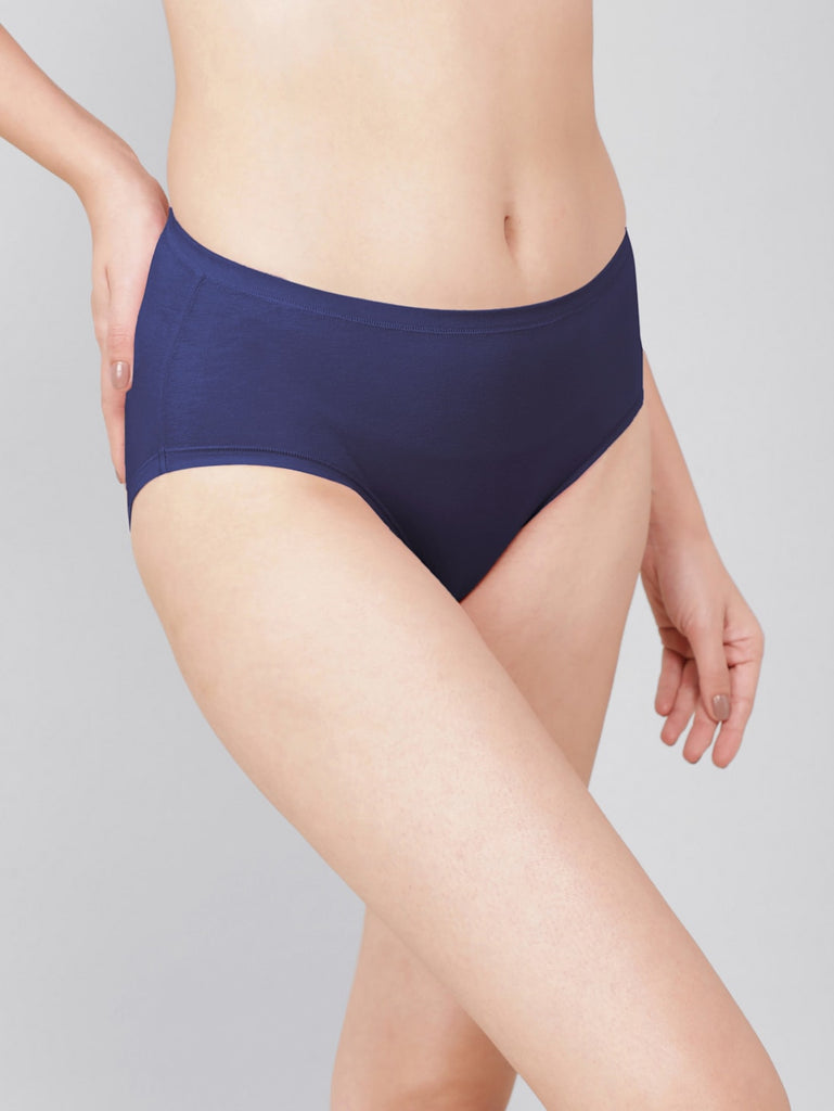 Blue High Coverage High Waist JOCKEY Women's Hipster Panties.