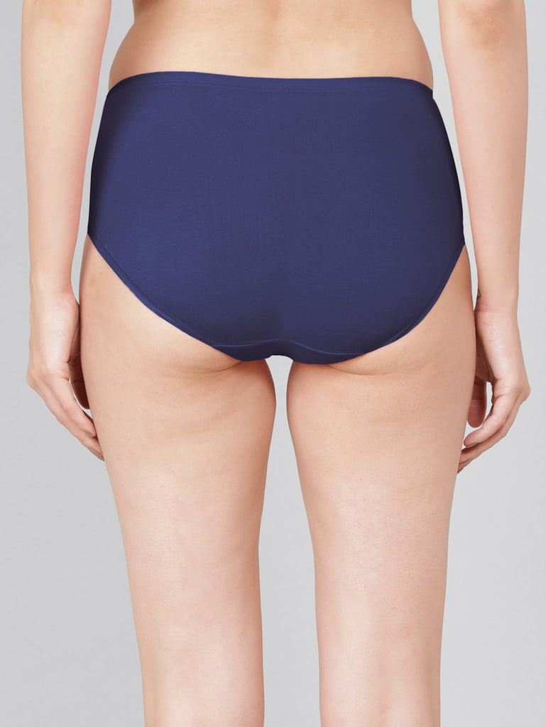 Blue High Coverage High Waist JOCKEY Women's Hipster Panties.