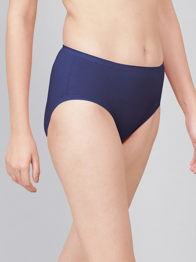 Blue High Coverage High Waist JOCKEY Women's Hipster Panties.