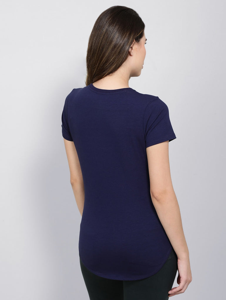 Classic Navy JOCKEY Women's Half Sleeve T-Shirt .