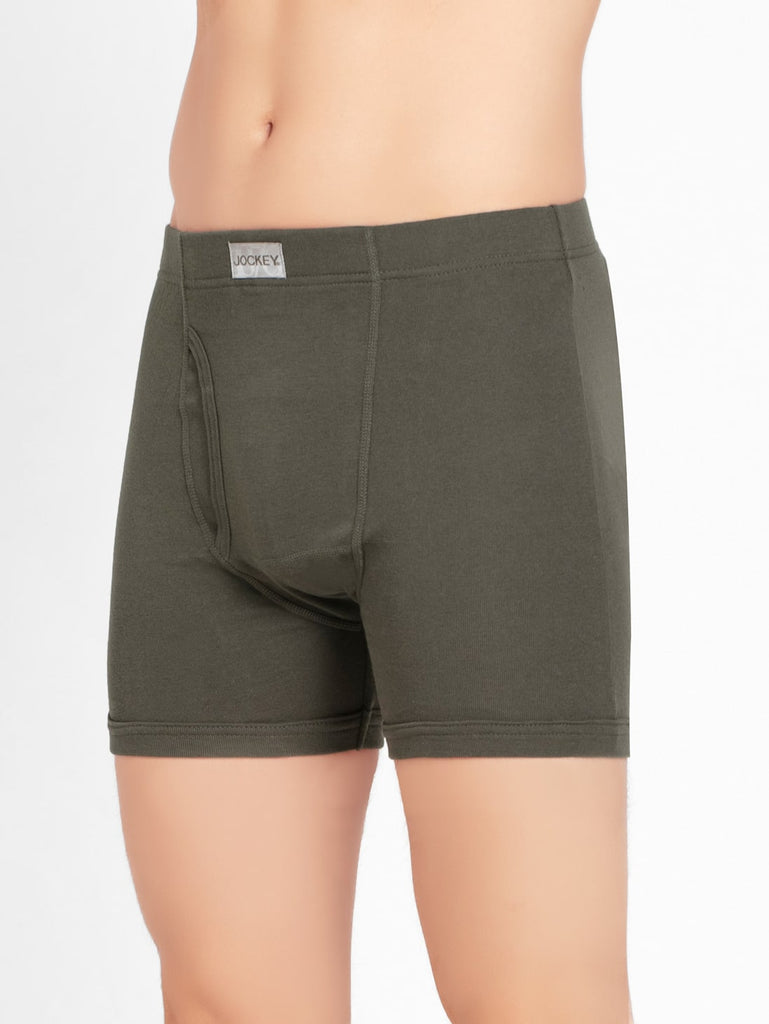 Deep Olive JOCKEY Men's Solid Boxer Brief